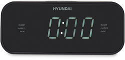 Радиобудильник Hyundai H-RCL221 черный LCD подсв:белая часы:цифровые FM