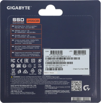 Накопитель SSD Gigabyte SATA-III 256GB GP-GSTFS31256GTND 2.5"