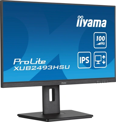 Монитор Iiyama 23.8" ProLite XUB2493HSU-B7 черный IPS LED 1ms 16:9 HDMI M/M матовая HAS Piv 1300:1 300cd 178гр/178гр 1920x1080 100Hz DP FHD USB 4.6кг