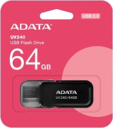Флеш Диск A-Data 64Gb UV240 AUV240-64G-RBK USB2.0 черный
