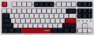 Клавиатура Acer OKR302 механическая белый USB беспроводная BT/Radio Multimedia for gamer для ноутбука LED (ZL.KBDEE.016)