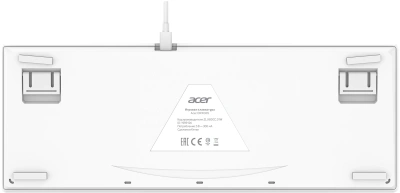 Клавиатура Acer OKW305 механическая белый USB Multimedia for gamer LED (ZL.KBDCC.01W)