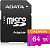 Флеш карта microSDXC 64GB A-Data AUSDX64GUICL10-RA1 + adapter