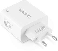 Сетевое зар./устр. Digma DGWC-2U-3A-WG 15.5W 3.1A+1A 2xUSB универсальное белый