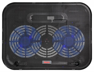 Подставка для ноутбука Buro BU-LCP140-B214H 14" 338x255x22мм 1xUSB 2x 140ммFAN 480г металлическая сетка/пластик черный