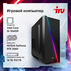 ПК IRU Game 310H6GE MT i5 12400F (2.5) 16Gb SSD512Gb RTX3060 12Gb FreeDOS GbitEth 500W черный (RUS) (2000612)