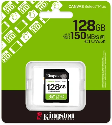 Флеш карта SDXC 128GB Kingston SDS3/128GB Canvas Select Plus w/o adapter