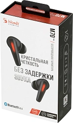 Гарнитура внутриканальные A4Tech Bloody M70 черный/красный беспроводные bluetooth в ушной раковине (M70 BLACK+ RED)