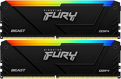 Память DDR4 2x8GB 3600MHz Kingston KF436C17BB2AK2/16 Fury Beast RGB RTL Gaming PC4-28800 CL17 DIMM 288-pin 1.35В kit single rank с радиатором Ret