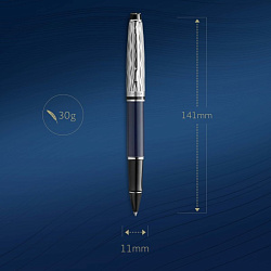 Ручка роллер Waterman Expert L`Essence du Bleu (2166429) LaqBlue CT F черн. черн. подар.кор.