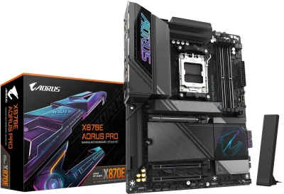 Материнская плата Gigabyte X870E AORUS PRO SocketAM5 AMD X870E 4xDDR5 ATX AC`97 8ch(7.1) 2.5Gg RAID+HDMI
