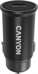 Автомобильное зар./устр. Canyon CNS-CCA20B 20W 3A (PD+QC) USB Type-C универсальное черный