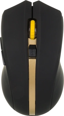 Мышь Оклик 495MW черный/золотистый оптическая 1600dpi беспров. USB для ноутбука 6but (998168)