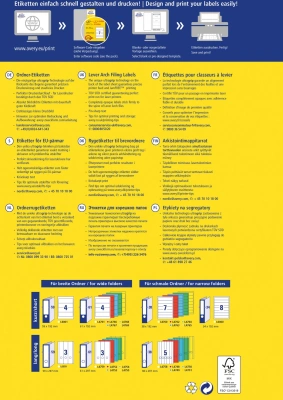 Этикетки Avery Zweckform L4761-25 A4 61x192мм 4шт на листе/80г/м2/25л./белый самоклей. универсальная