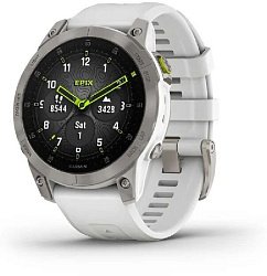 Смарт-часы Garmin Epix Gen 2 Sapphire 33.02мм 1.3" AMOLED корп.титан рем.белый (010-02582-21)