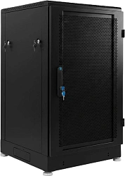 Шкаф серверный ЦМО (ШТК-М-24.6.10-44АА-9005) напольный 24U 600x1000мм пер.дв.перфор. 2 бок.пан. задн.дв.перфор. 700кг черный