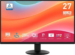 Монитор MSI 27" Pro MP272L черный IPS LED 16:9 HDMI матовая 250cd 178гр/178гр 1920x1080 100Hz FreeSync DP FHD 2.5кг