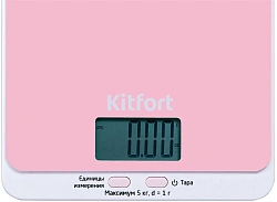 Весы кухонные электронные Kitfort KT-803-2 макс.вес:5кг розовый