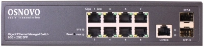 Коммутатор Osnovo SW-70802/L2 (L2) 8x1Гбит/с 2SFP управляемый