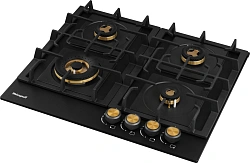 Газовая варочная поверхность Weissgauff HGG 641 BV Volcano Burner Nano Matt Glass черный