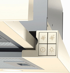 Вытяжка встраиваемая Gorenje BHP62CLI слоновая кость управление: кнопочное (1 мотор)
