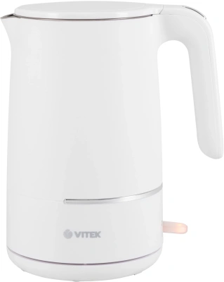 Чайник электрический Vitek VT-1104 1.5л. 2200Вт белый корпус: металл/пластик