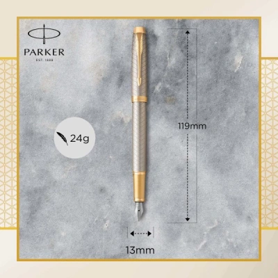 Ручка перьев. Parker IM Premium F323 (1931684) Grey GT F сталь нержавеющая подар.кор.