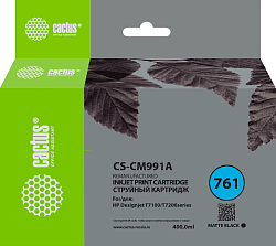 Картридж струйный Cactus CS-CM991A №761 черный пигментный (400мл) для HP DesignJet T7100/Т7200 с чипом