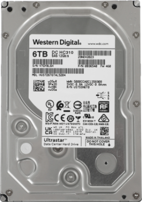 Жесткий диск WD SAS 3.0 6TB 0B36540 HUS726T6TAL5204 Server Ultrastar DC HC310 (7200rpm) 256Mb 3.5"