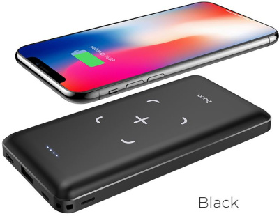 Мобильный аккумулятор Hoco J50 Surf 10000mAh 5W 2A USB-A беспров.зар. черный