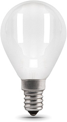 Лампа светодиодная Gauss Filament 5Вт цок.:E14 шар 220B св.свеч.бел.нейт. (упак.:1шт) (105201205)