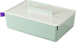 Короб для хранения Deli XDM16green 2отд. 317x212x142,5мм зеленый/серый пластик