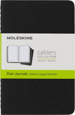Блокнот Moleskine CAHIER JOURNAL QP313 Pocket 90x140мм обложка картон 64стр. нелинованный черный (3шт)