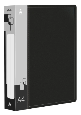 Папка на 4-х D-кольцах Бюрократ -0840/4DBLCK A4 пластик 0.8мм кор.40мм внутр. с вставкой черный