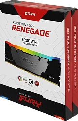 Память DDR4 4x8GB 3200MHz Kingston KF432C16RB2AK4/32 Fury Renegade RGB RTL Gaming PC4-25600 CL16 DIMM 288-pin 1.35В dual rank с радиатором Ret