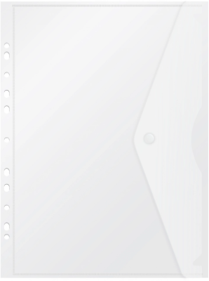 Конверт на кнопке Бюрократ -PK880CLEAR/1 A4 с перфорац. по длинной стороне пластик 0.18мм прозрачный