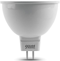 Лампа светодиодная Gauss Elementary MR16 3.5Вт цок.:GU5.3 спот 220B св.свеч.бел.нейт. MR16 (упак.:10шт) (13524)