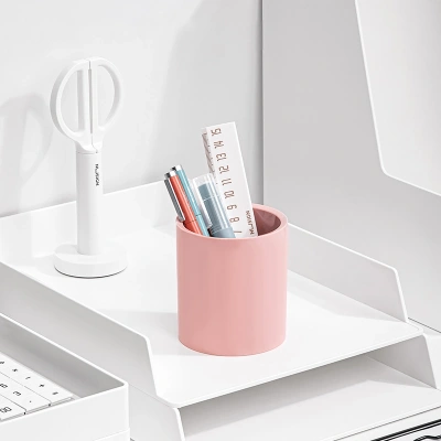 Стакан для канцелярских принадлежностей Deli ENS023 PINK Nusign круглая 83x95мм пластик розовый