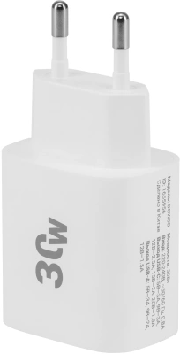 Сетевое зар./устр. Digma DGW3D 30W 3A (PD+QC) USB-C/USB-A универсальное белый (DGW3D0F110WH)