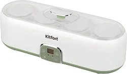 Йогуртница Kitfort KT-2007 20Вт 4б. 200мл упр.:электрон. белый/зеленый