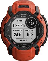 Смарт-часы Garmin Instinct 2X Solar 1.1" LCD корп.красный рем.красный (010-02805-01)