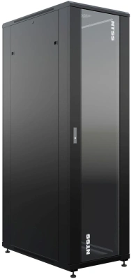 Шкаф серверный NTSS Премиум (NTSS-R42U80100GS-BL) напольный 42U 800x1000мм пер.дв.стекл металл 900кг черный 910мм 160кг 1987мм IP20 сталь