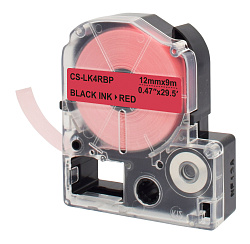 Картридж ленточный Cactus CS-LK4RBP LK-4RBP черный на красном 12x9 для Epson LW300/LW400/LW700/LW600P/LW1000P/K400/Z700/Z900