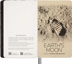 Блокнот Moleskine LIMITED EDITION NASA-INSPIRED SKNTBHL7063S1 Large 130х210мм 176стр. линейка серебристый Moon