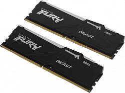 Память DDR5 2x16GB 6400MHz Kingston KF564C32BBAK2-32 Fury Beast RGB RTL Gaming PC5-51200 CL32 DIMM 288-pin 1.4В kit single rank с радиатором Ret