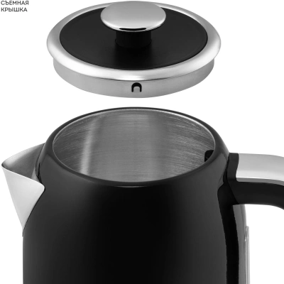 Чайник электрический Galaxy Line GL 0350 1.7л. 2200Вт черный корпус: нерж.сталь (ГЛ0350Л)