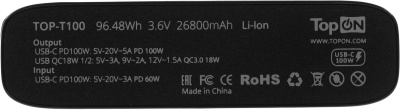 Мобильный аккумулятор TopON TOP-T100 26800mAh QC3.0/PD3.0 118W 5A черный (103270)