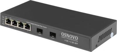 Коммутатор Osnovo SW-7042 4x1Гбит/с 2xКомбо(1000BASE-T/SFP) 2SFP неуправляемый