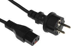 Шнур питания Lanmaster LAN-PP13L/SH-3.0-BK C13-Schuko проводник.:3x0.75мм2 3м 220В 10А черный