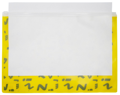 Папка на молнии ZIP Silwerhof Alphabet 255193 A4 пластик желтый цвет молнии белый